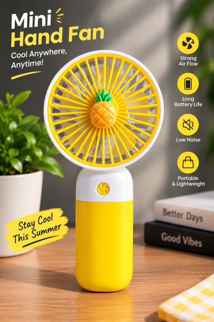 Mini Fan Rechargeable Handheld & Desktop USB Fan